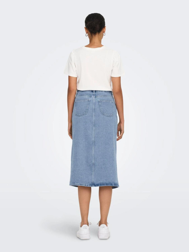 Jupe midi en denim onlbianca bleu femme - Only