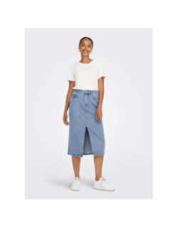 Jupe midi en denim onlbianca bleu femme - Only