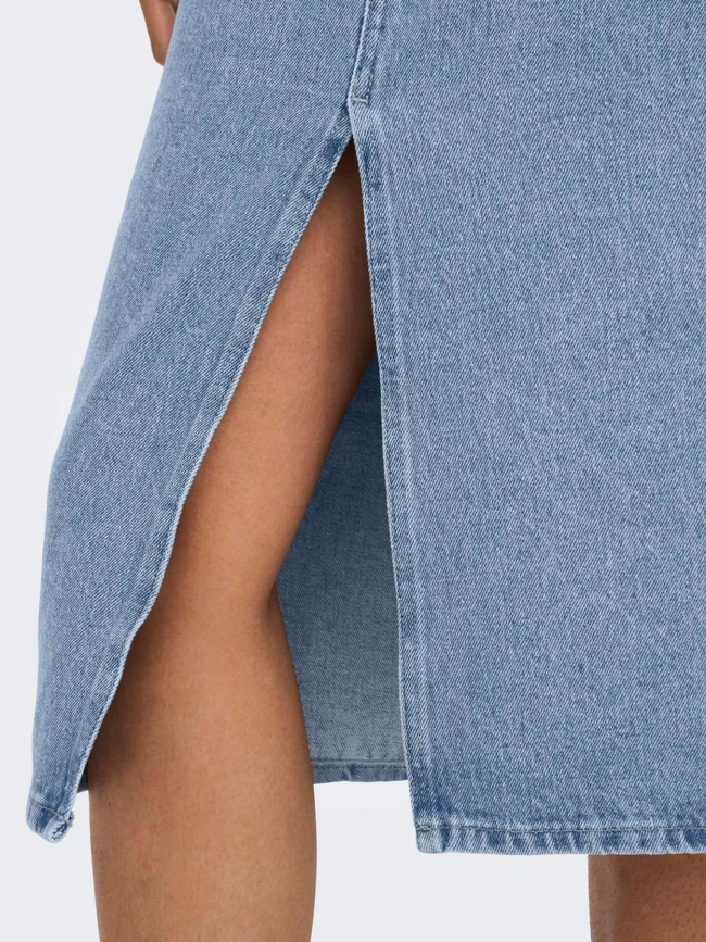 Jupe midi en denim onlbianca bleu femme - Only