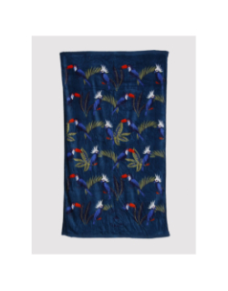 Serviette de plage rectangle oiseaux punta cana bleu - Cabaïa