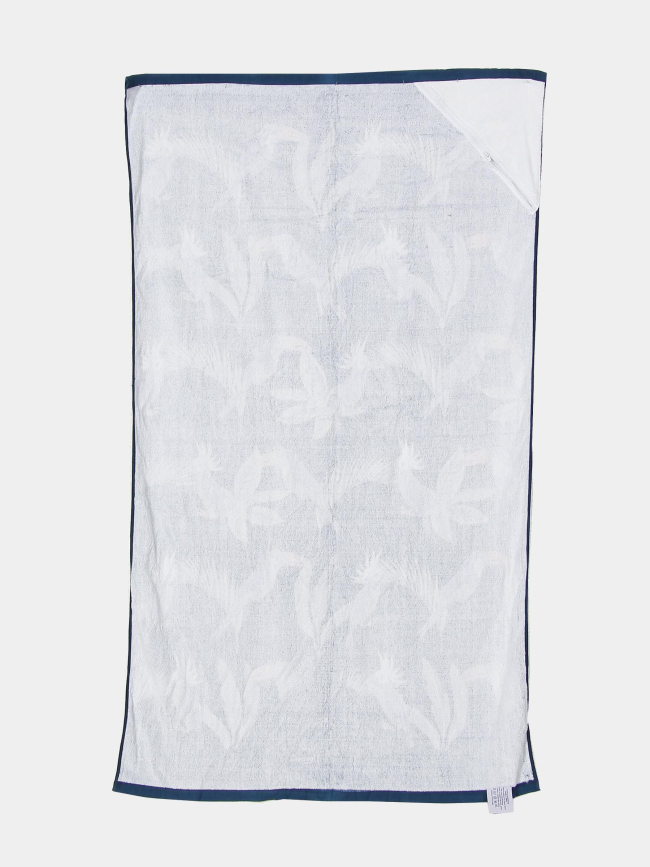 Serviette de plage rectangle oiseaux punta cana bleu - Cabaïa