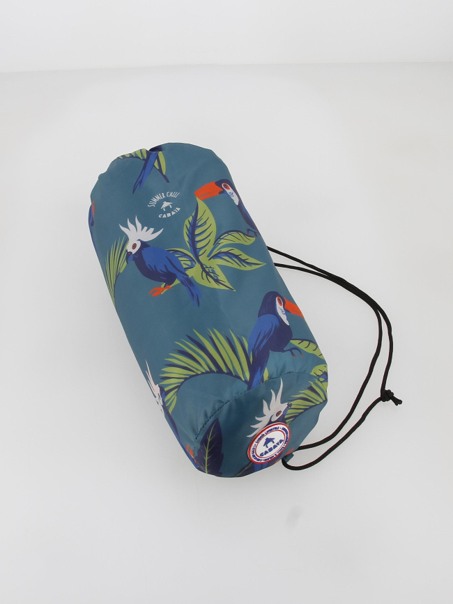 Serviette de plage rectangle oiseaux punta cana bleu - Cabaïa