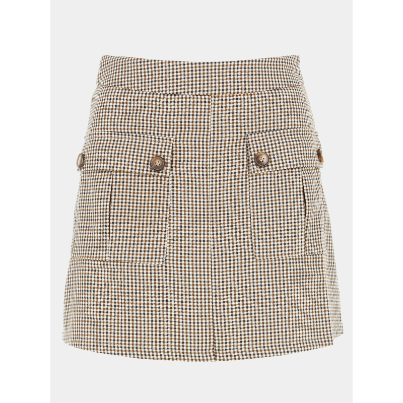 Jupe alsaw prince de galles beige femme - La Petite Etoile