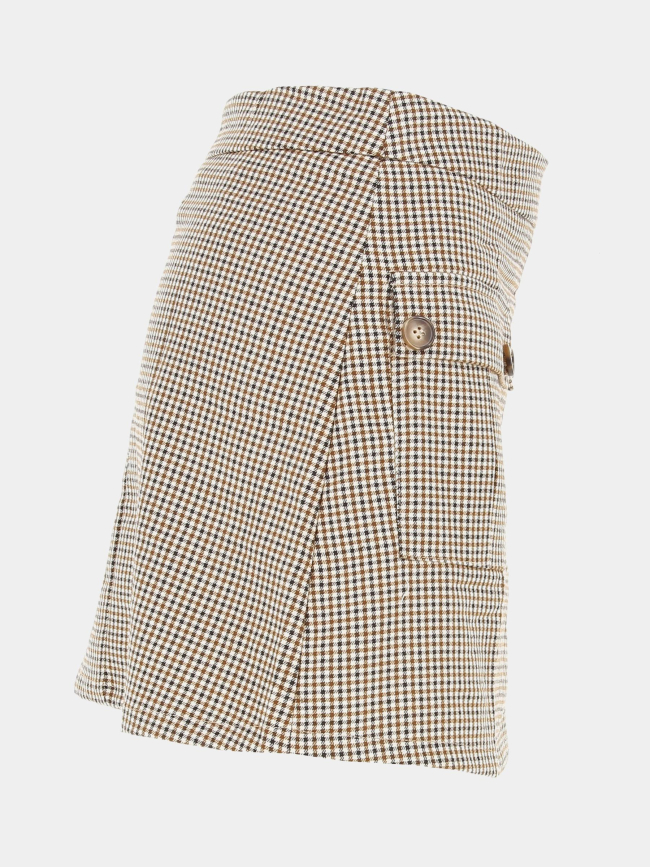 Jupe alsaw prince de galles beige femme - La Petite Etoile