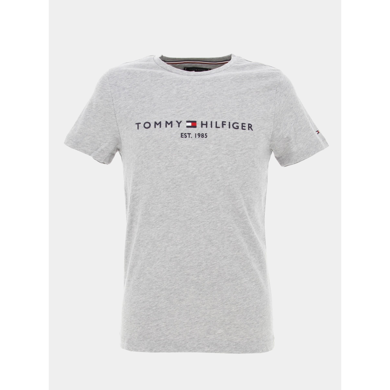 T-shirt core fitted logo gris homme - Tommy Hilfiger
