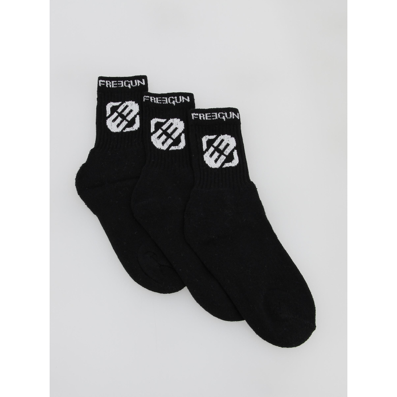Pack 3 paires chaussettes noir enfant - Freegun