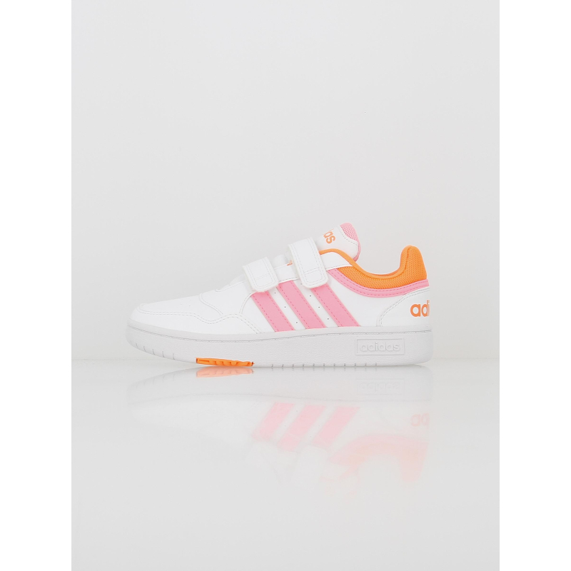 Baskets à scratch hoops 3.0 fluo blanc enfant - Adidas