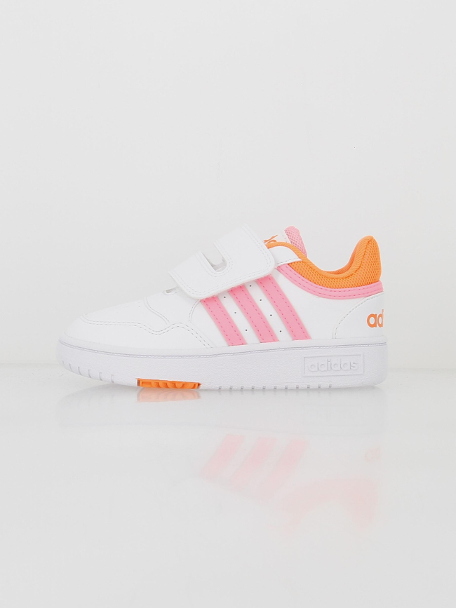 Baskets à scratch hoops 3.0 blanc fluo enfant - Adias