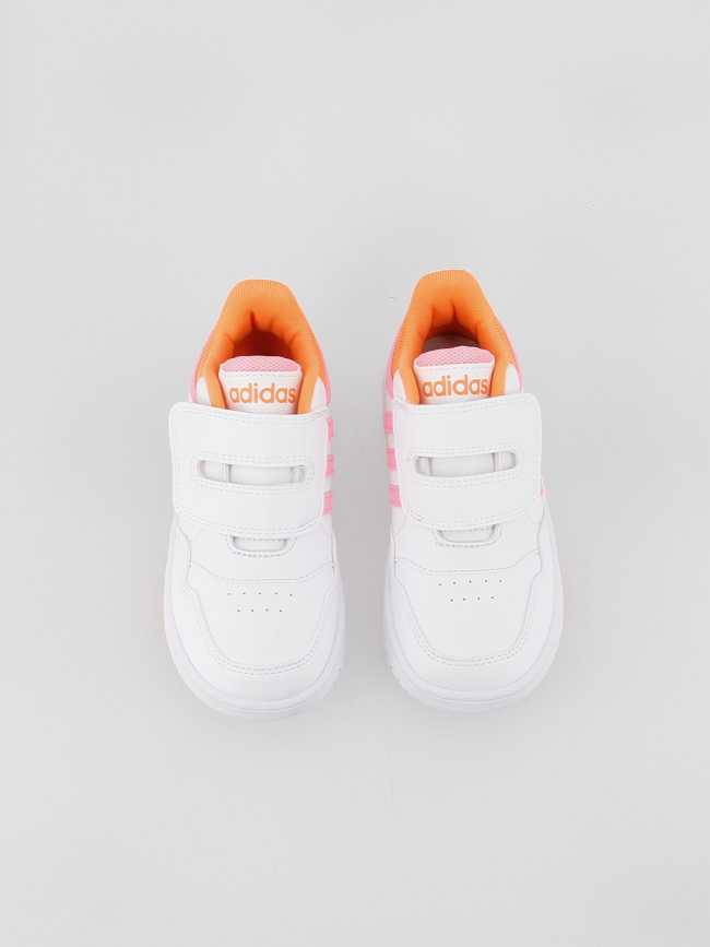 Baskets à scratch hoops 3.0 blanc fluo enfant - Adias