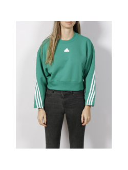 Sweat crop ample crew vert femme Adidas wimod