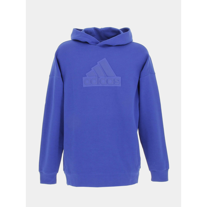 Sweat à capuche logo relief bleu enfant - Adidas