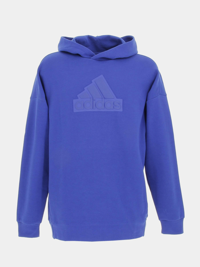 Sweat à capuche logo relief bleu enfant - Adidas