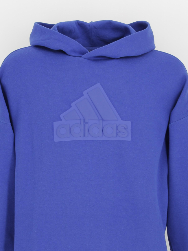 Sweat à capuche logo relief bleu enfant - Adidas