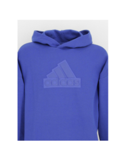 Sweat à capuche logo relief bleu enfant - Adidas