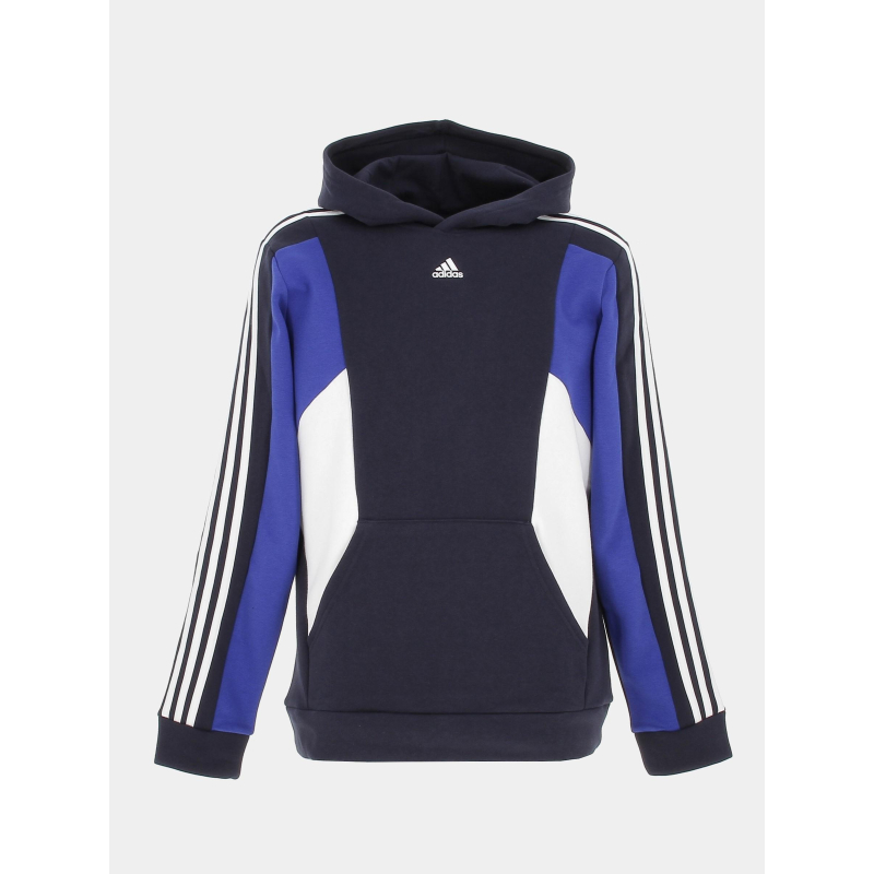 Sweat à capuche 3S colorblock bleu marine garçon - Adidas