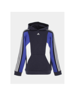 Sweat à capuche 3S colorblock bleu marine garçon - Adidas