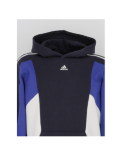 Sweat à capuche 3S colorblock bleu marine garçon - Adidas