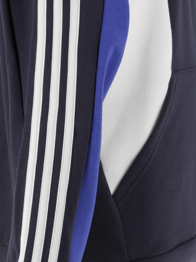 Sweat à capuche 3S colorblock bleu marine garçon - Adidas