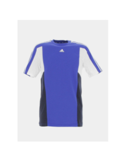 T-shirt colorblock 3 stripes bleu noir enfant - Adidas