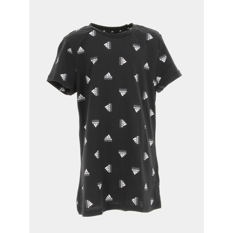 T-shirt multi-logo bluv noir fille - Adidas