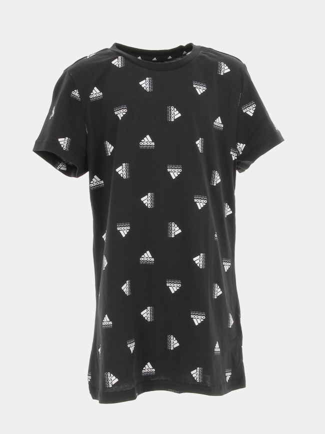 T-shirt multi-logo bluv noir fille - Adidas