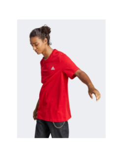 T-shirt uni classique petit logo rouge homme - Adidas