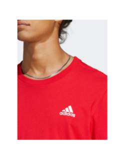 T-shirt uni classique petit logo rouge homme - Adidas
