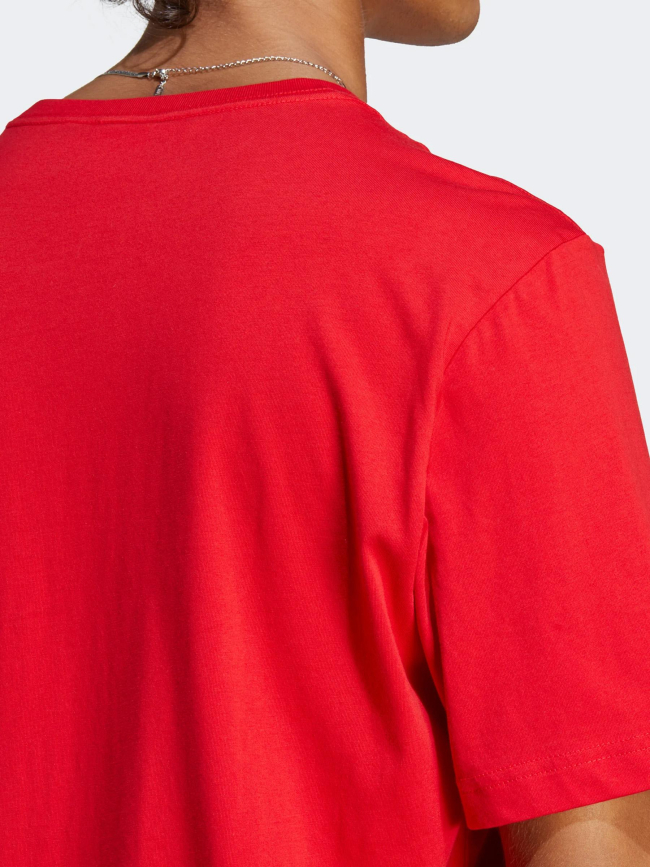 T-shirt uni classique petit logo rouge homme - Adidas