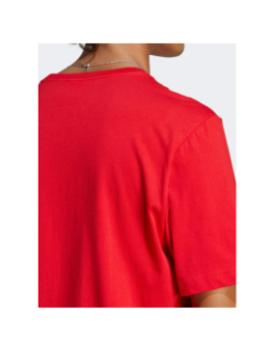 T-shirt uni classique petit logo rouge homme - Adidas