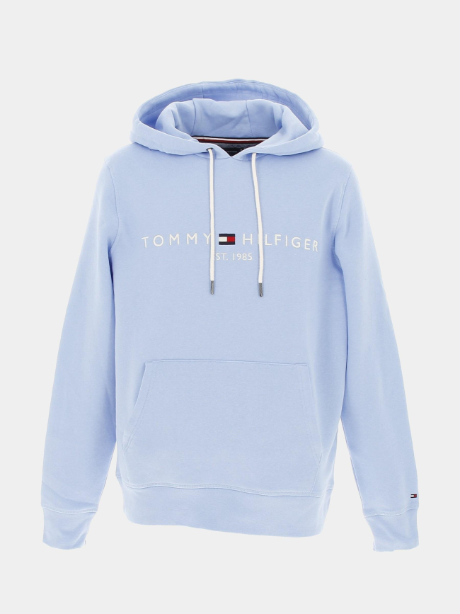 Sweat à capuche logo bleu clair homme - Tommy Hilfiger
