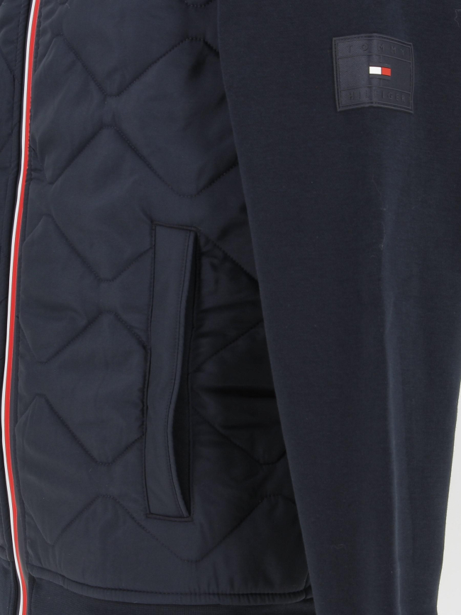 Veste bomber bi-matière bleu marine homme - Tommy Hilfiger