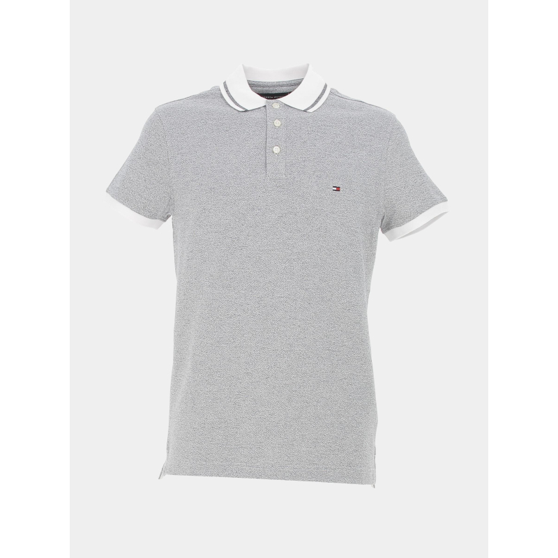 Polo pretwist mouline gris blanc homme - Tommy Hilfiger