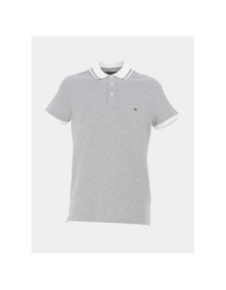 Polo pretwist mouline gris blanc homme - Tommy Hilfiger