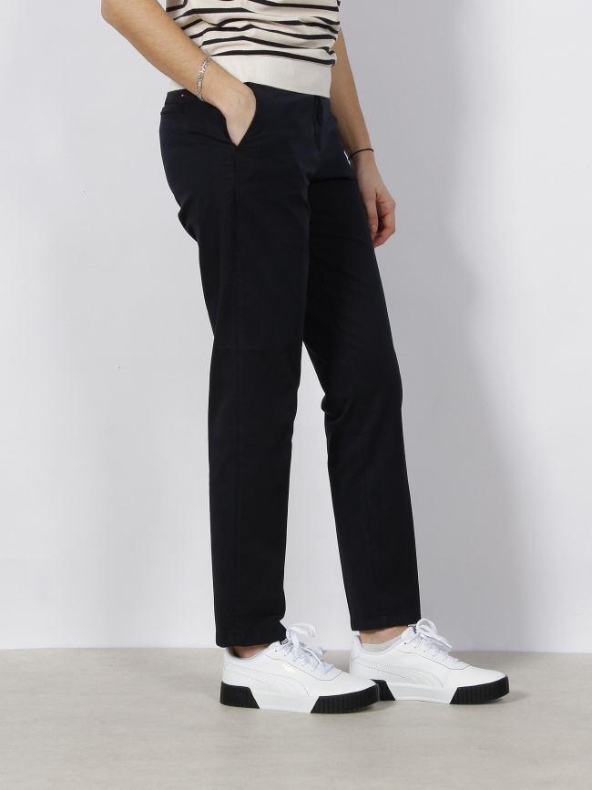 Pantalon chino slim blend bleu marine femme - Tommy Hilfiger