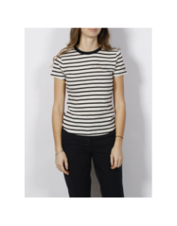 T-shirt marinière logo bleu marine blanc femme - Tommy Hilfiger