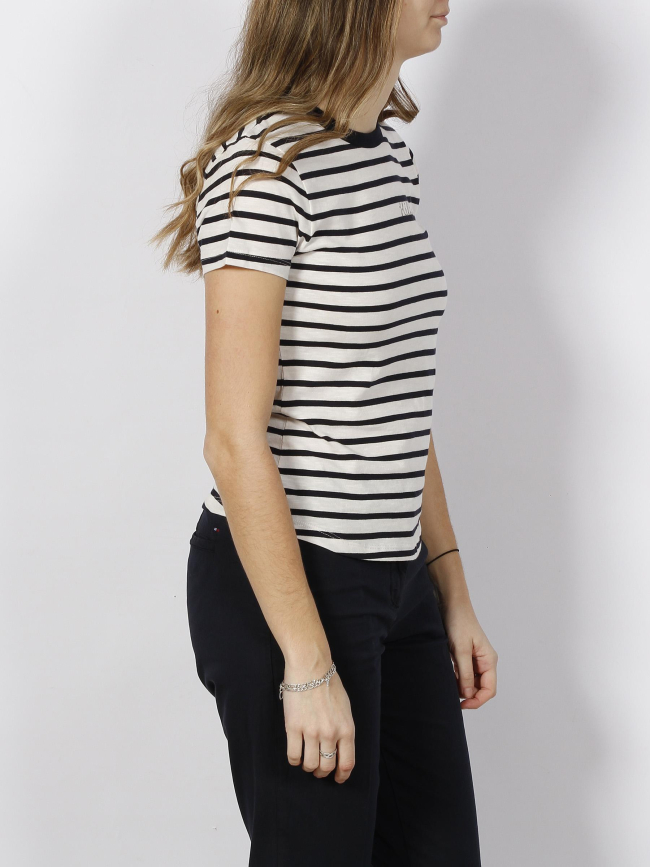 T-shirt marinière logo bleu marine blanc femme - Tommy Hilfiger