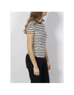 T-shirt marinière logo bleu marine blanc femme - Tommy Hilfiger