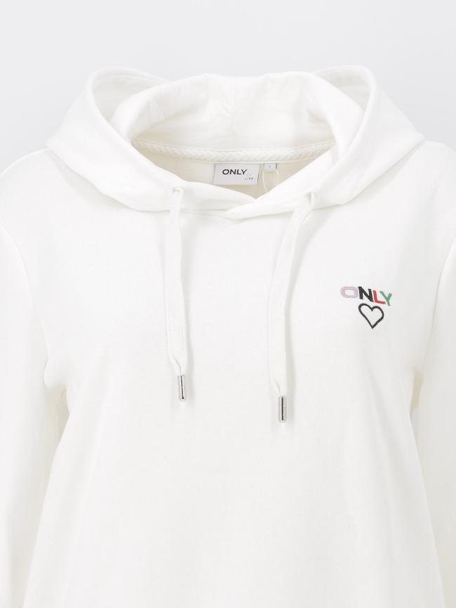 Sweat à capuche noomi blanc femme - Only
