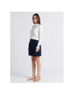 Pull à pois relief solferinos blanc femme - La Petite Etoile