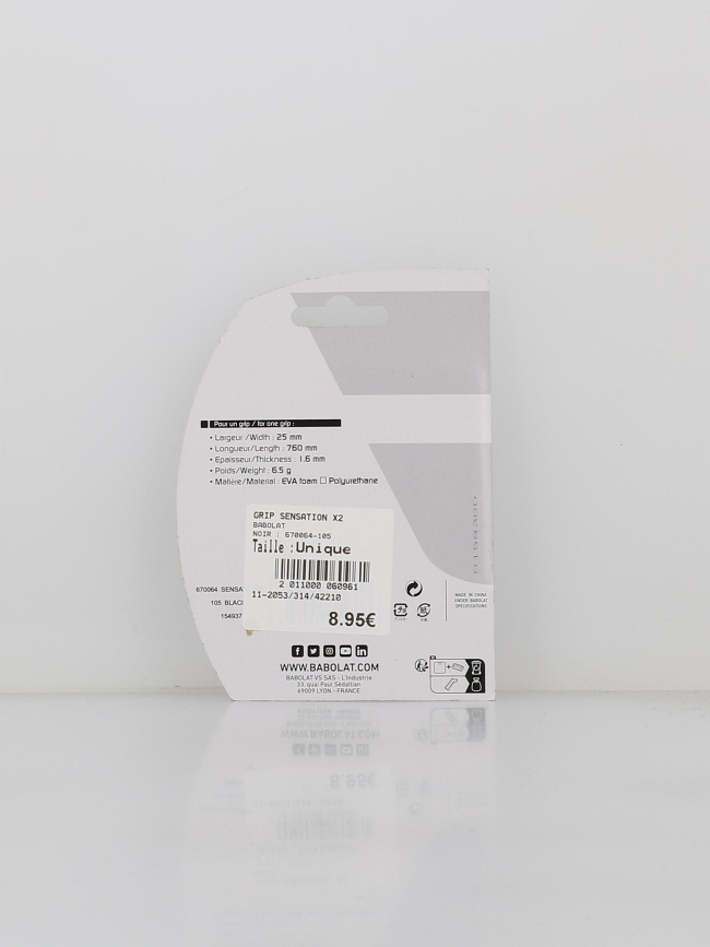 Grip de remplacement badminton sensation noir - Babolat