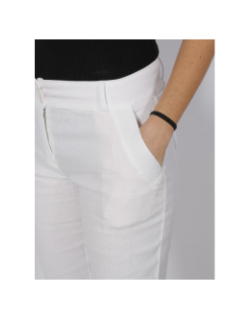 Pantalon slim christina city lin blanc femme - Hbt