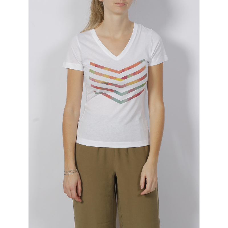 T-shirt hailey logo multicolore blanc femme - HBT