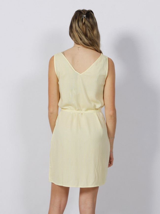 Robe courte rayée bumpy jaune blanc femme - Vero Moda