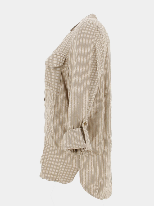 Chemisier à rayures pailleté emeli beige femme - Vero Moda