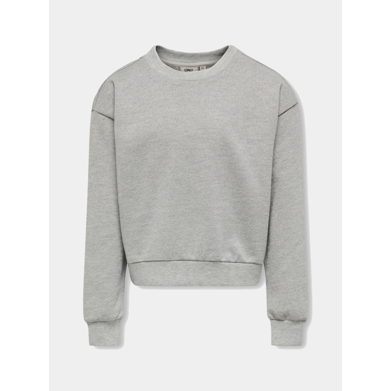Sweat à paillette court laura gris fille - Only
