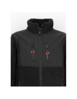 Veste bi-matière sherpa center noir homme - Deeluxe