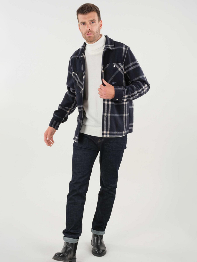 Surchemise vibrato bleu marine homme - Deeluxe