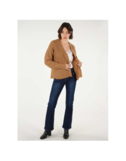 Gilet cardigan zanae marron femme - Deeluxe