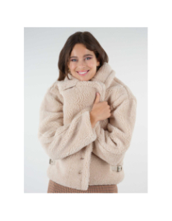 Veste sherpa anja beige femme - Deeluxe