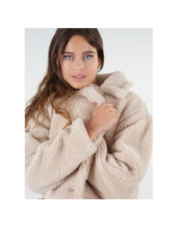Veste sherpa anja beige femme - Deeluxe